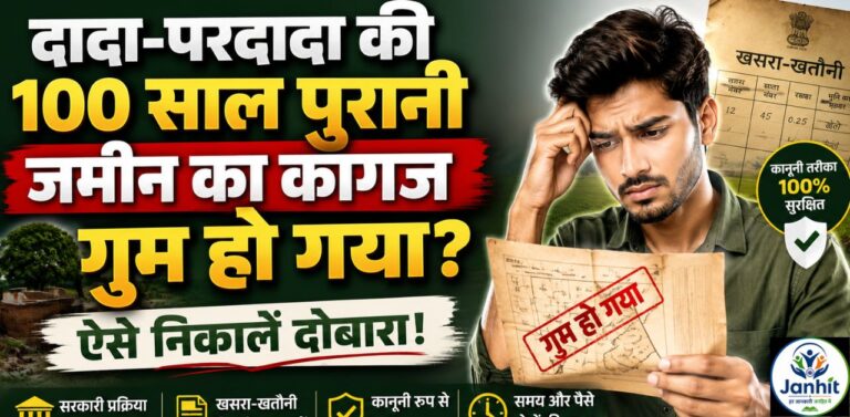दादा-परदादा की 100 साल पुरानी जमीन का कागज गुम हो गया