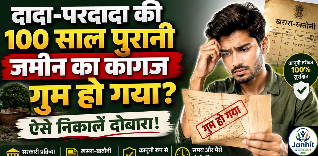 दादा-परदादा की 100 साल पुरानी जमीन का कागज गुम हो गया